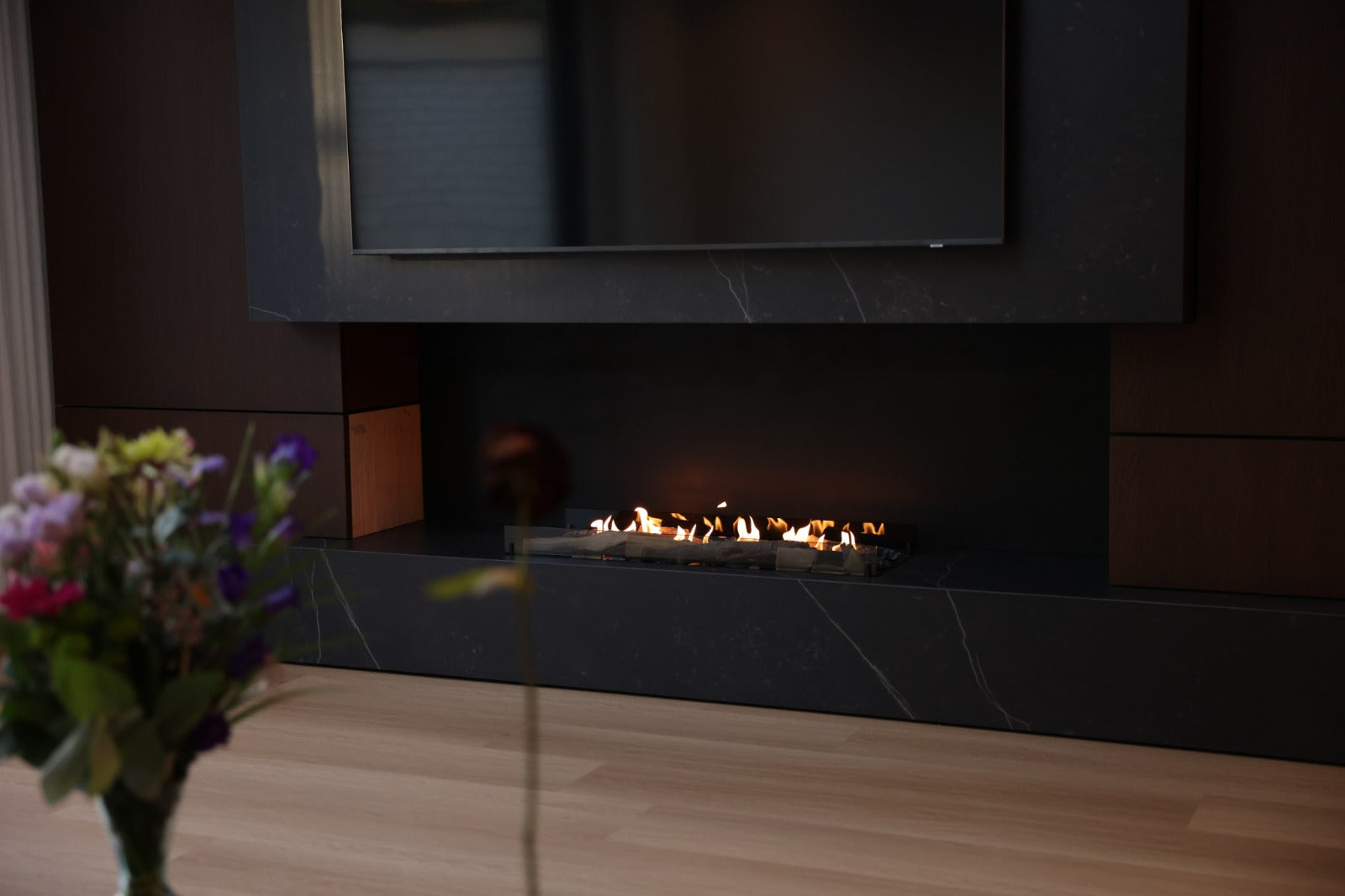 Bioethanol Einbaukamin Tv-Wand Wohnzimmer Modern - Amsterdam - Niederlande, Referenz 2