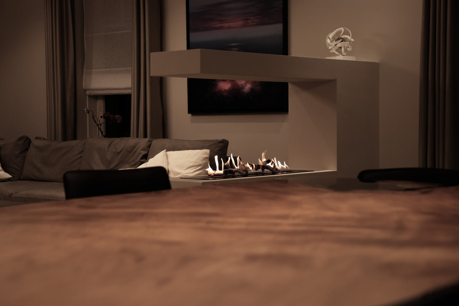 Bioethanol Einbaubrenner Lowboard Wohnzimmer Minimalistisch - Amsterdam - Niederlande, Referenz 3