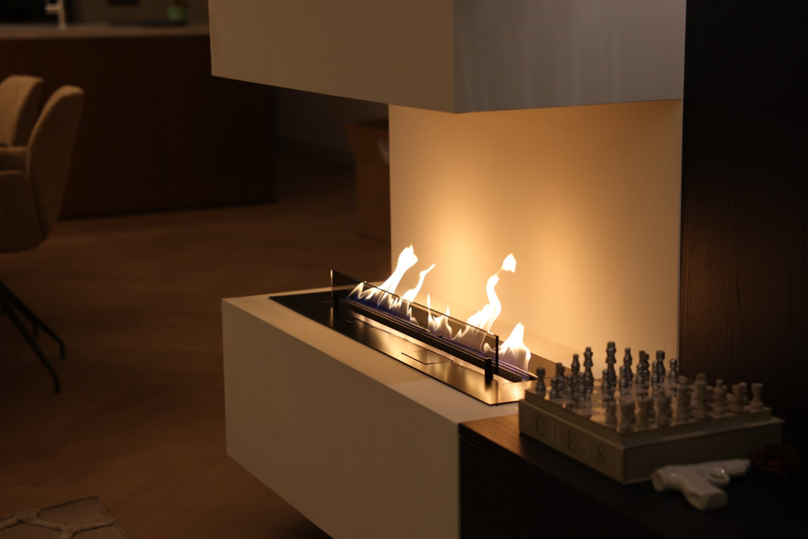 Dreiseitiger Bioethanol Kamin Smartfire Tv-Wand Wohnwand - Rotterdam - Niederlande, Referenz 1