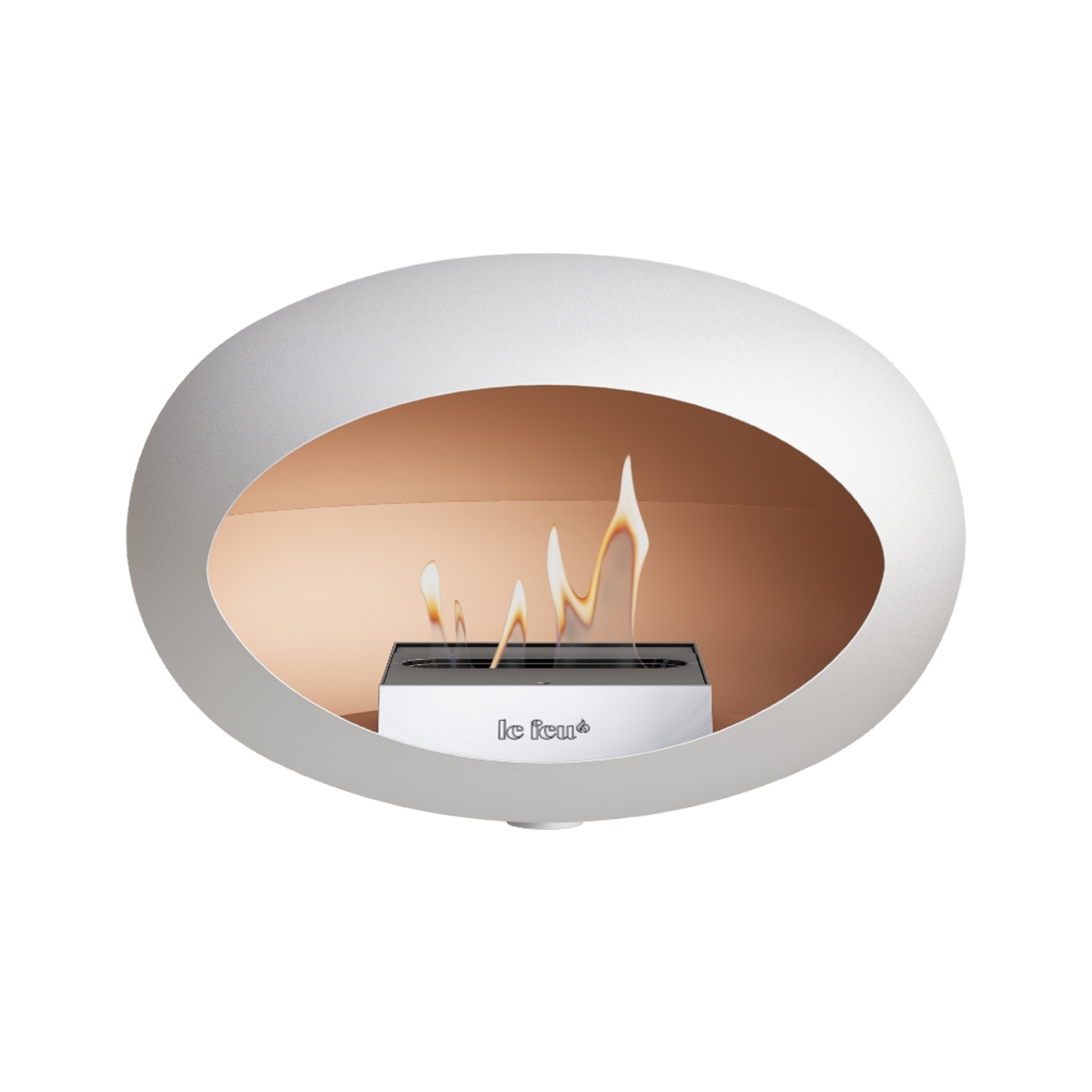 Bioethanol Wandkamin Le Feu DOME WALL Weiß - Wandhalterung Weiß - Brenner Edelstahl