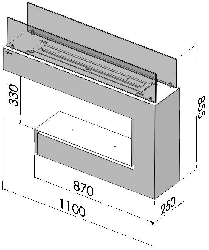 Freistehender Bioethanol Standkamin - SPECTRUM
