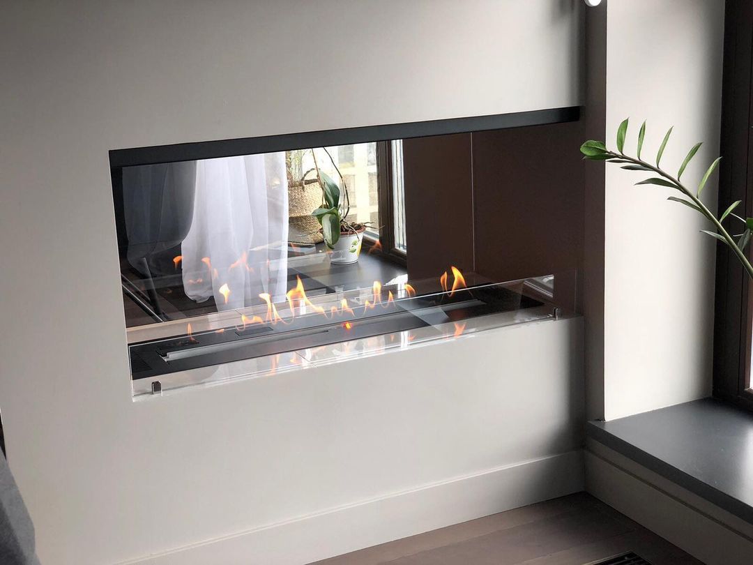 Room divider / room divider with bioethanol fireplace burner this is