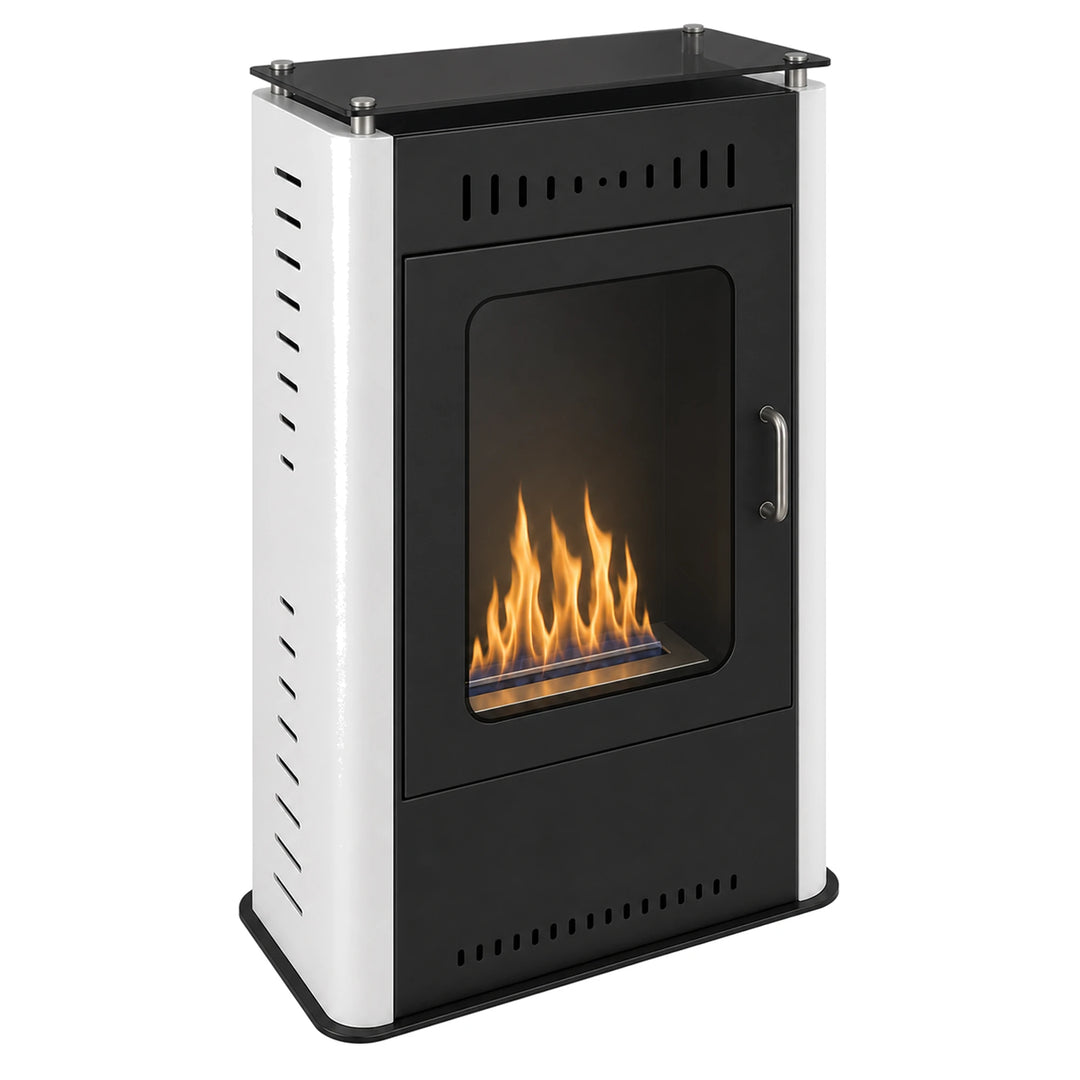 Freistehender Bioethanol Standkamin - SOLARO in Schwarz und Weiss