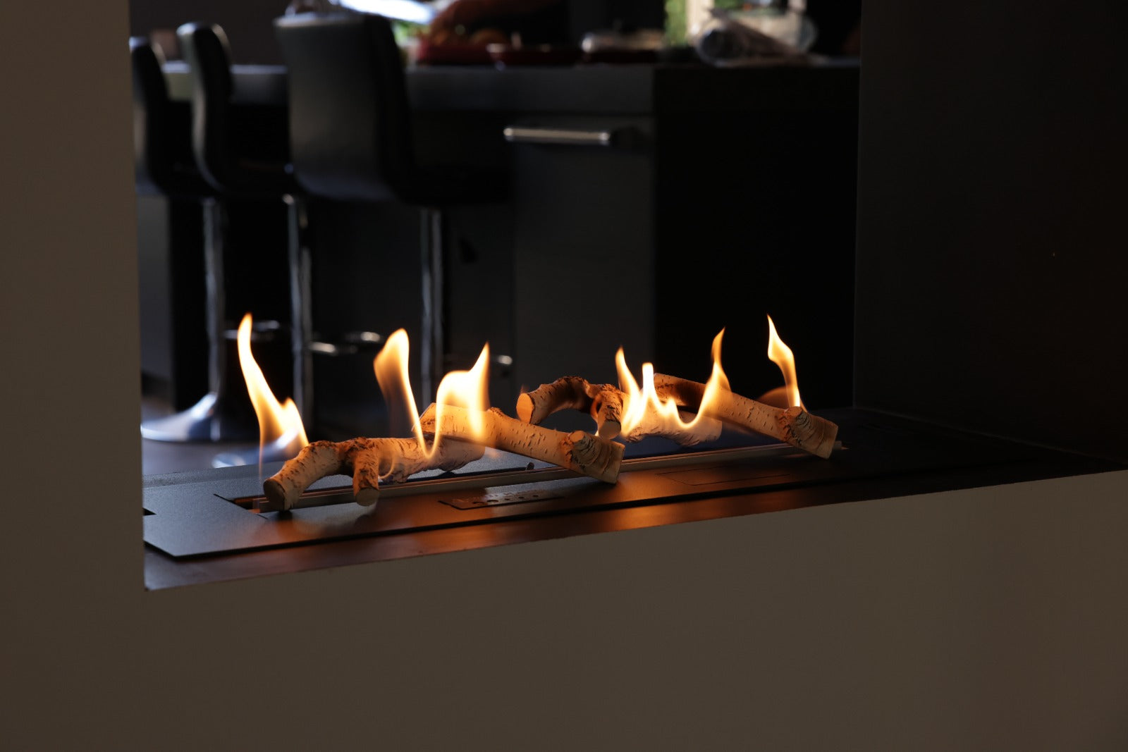 Bioethanol Einbaukamin Naturstein Wohnzimmer Luxus - Amersfoort - Niederlande, Referenz 3