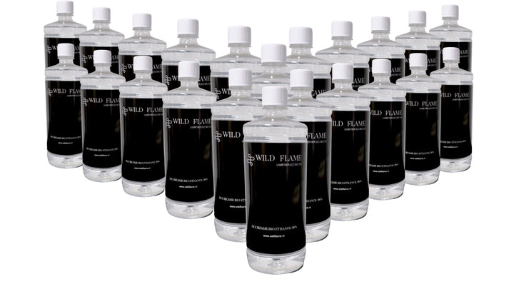 24x 1 Liter Flaschen Bioethanol Brennstoff 96% von Wild Flame