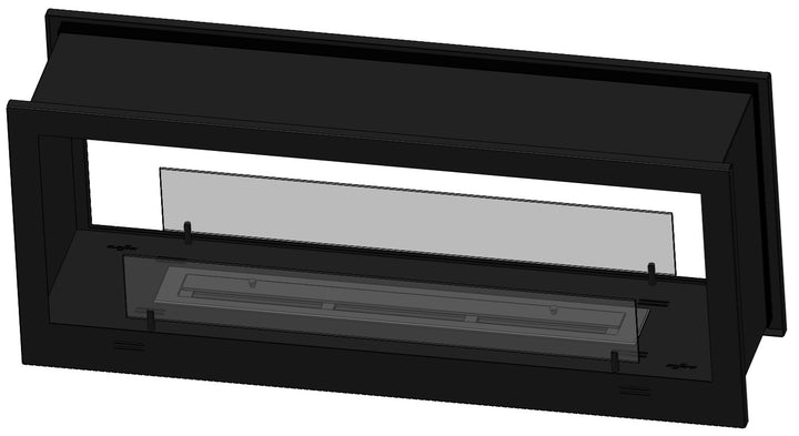 3D Modell Bioethanol Tunnelkamin Raumteiler 2SIDE 1200 von InFire Zweiseitiger Einbau Kamin