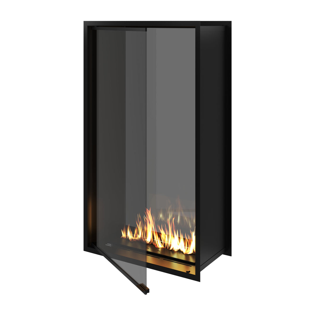 Bioethanol Einbau Tunnelkamin Vollglas Vertikal FAME 100x140 Produktansicht