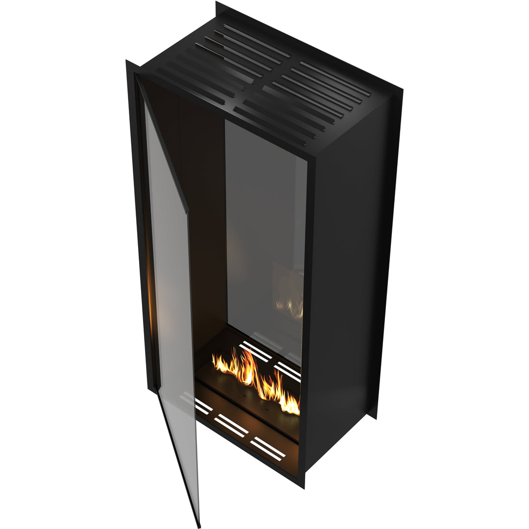 Zweiseitiger Bioethanol Kamin Vollglas Vertikal FAME 100x200 Einbau