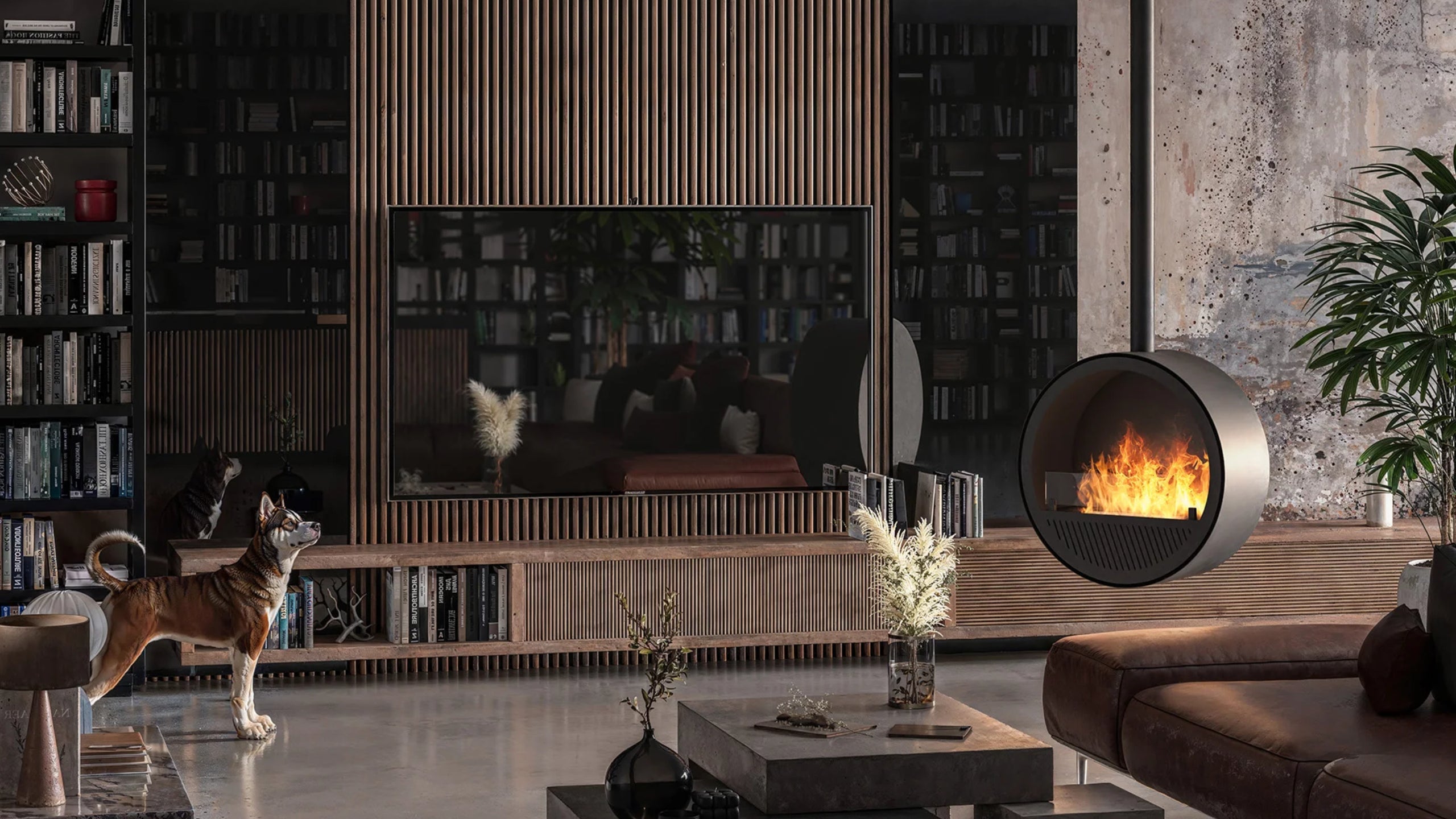 Alle Bioethanol Kamine von Hersteller SlimFire InFire Luxus Premium - Deckenkamin in Luxus Wohnzimmer
