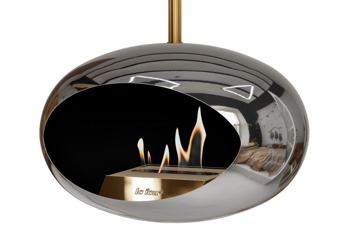 Bioethanol Deckenkamin - Le Feu DOME SKY CHROME SILBER/GOLD