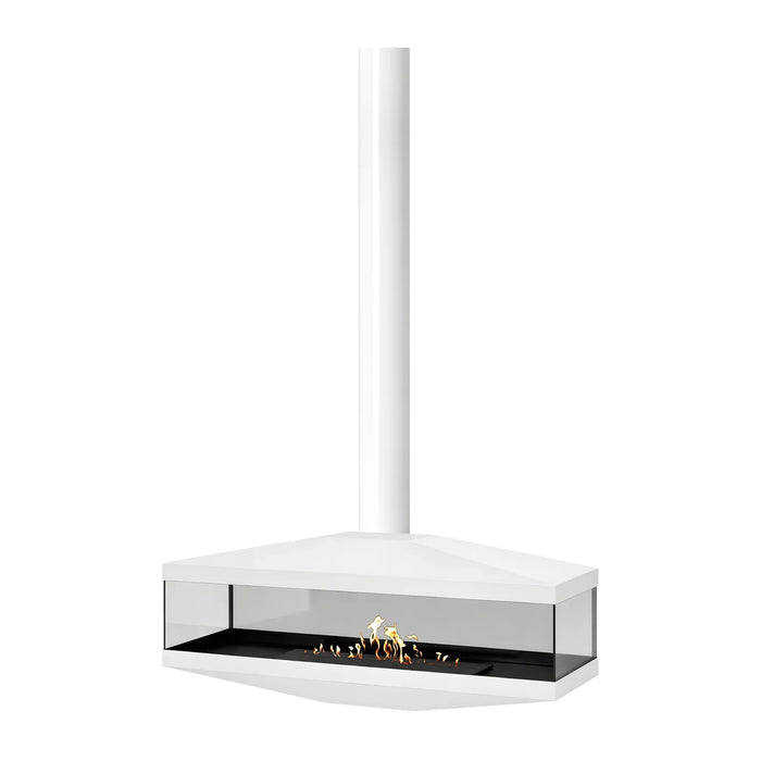 Bioethanol Deckenkamin Haengekamin AURA Glas Weiss Wild Flame Bio Ethanol Kamin Decke