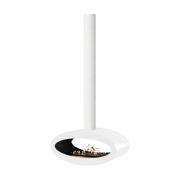 Bioethanol Deckenkamin Haengekamin Decke Kamin Ethanol Deckenmontage TUBE 2Side Weiss 80cm Wild Flame