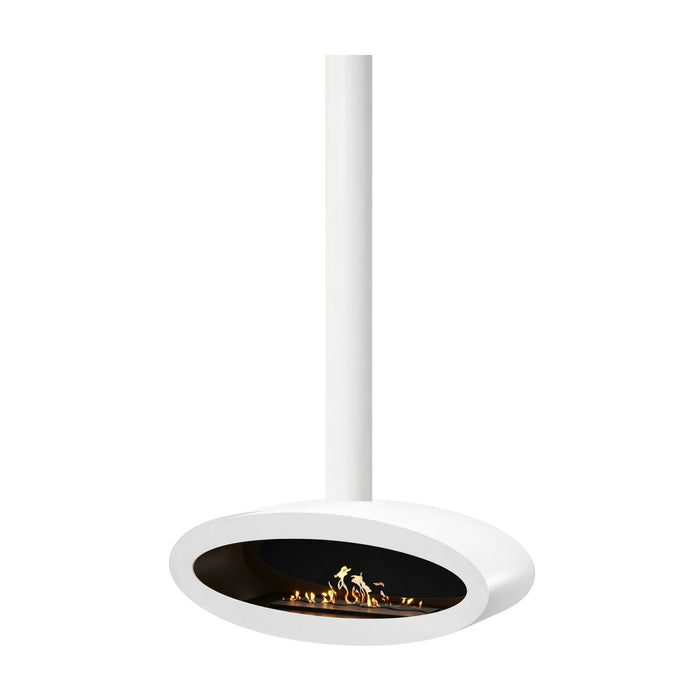 Bioethanol Deckenkamin Haengekamin Decke Kamin Ethanol Deckenmontage TUBE Weiss 100cm Wild Flame