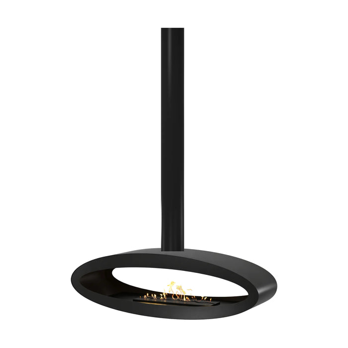 Bioethanol Deckenkamin Haengekamin Ethanol Kamin Decke TUBE 2SIDE XXL 120cm Schwarz Wild Flame Deckenmontag Oval