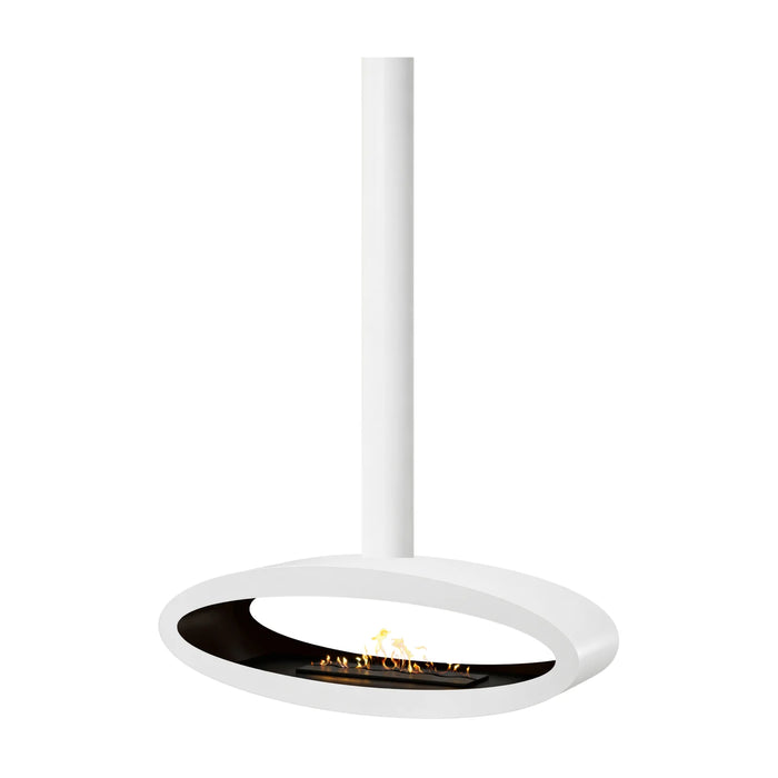 Bioethanol Deckenkamin Haengekamin Ethanol Kamin Decke TUBE 2SIDE XXL 120cm Weiss Wild Flame Deckenmontage Oval