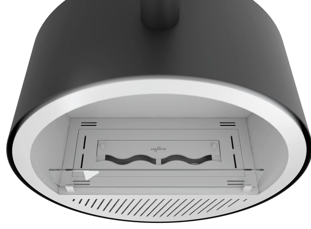 Bioethanol Deckenkamin INCYCLE Slim InFire SlimFire Bio Ethanol Decke Deckenmontage Kamin Ofen Draufsicht Weiss Schwarz