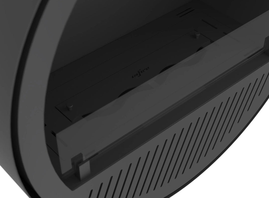 Bioethanol Deckenkamin INCYCLE Slim InFire SlimFire Bio Ethanol Decke Deckenmontage Kamin Ofen mit Glas Nahfaufnahme