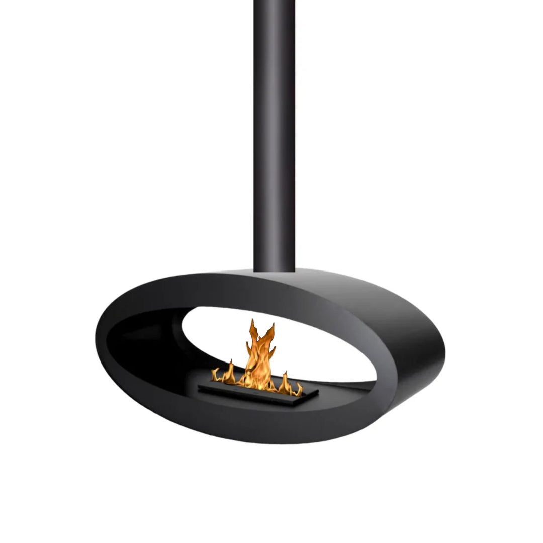 Bioethanol Deckenkamin TUBE 2SIDE Bio Ethanol Decken Kamin Ofen Deckenmontage Schwarz hängend Hängekamin Wild Flame