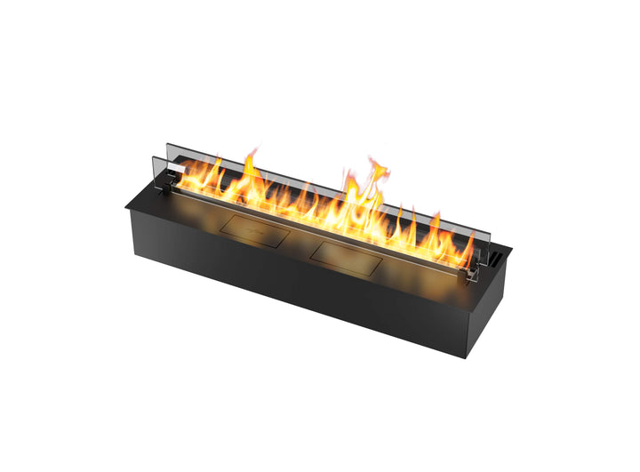 Bioethanol Einbau Brenner Einsatz Kassette ETRONIC 1200 120cm von InFire App Steuerung Pumpe Automatisch SmartFire mit zwei Glas