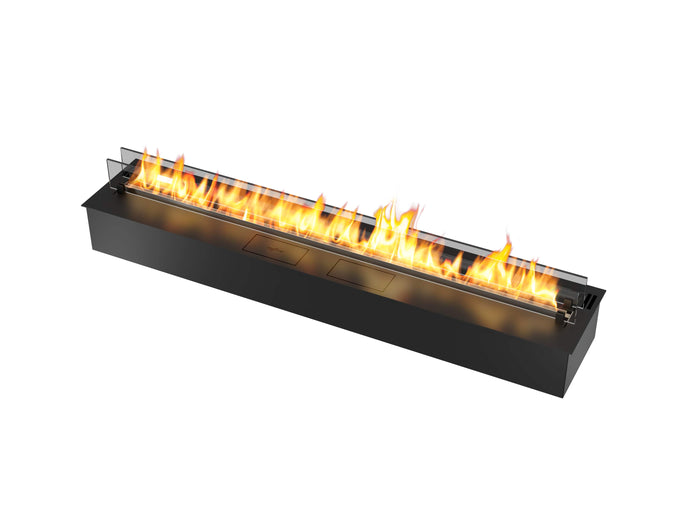 Bioethanol Einbau Brenner Einsatz Kassette ETRONIC 1500 150cm von InFire App Steuerung Pumpe Automatisch SmartFire mit zwei Glas