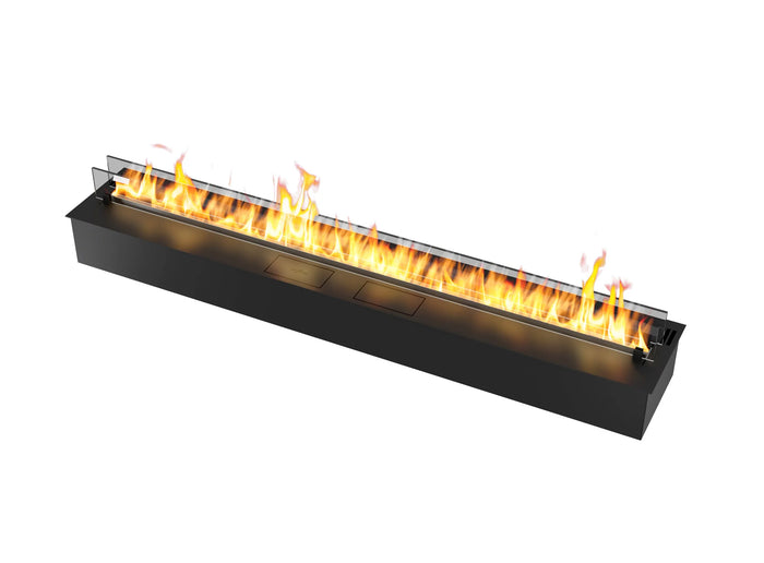 Bioethanol Einbau Brenner Einsatz Kassette ETRONIC 1700 170cm von InFire App Steuerung Pumpe Automatisch SmartFire mit zwei Glas