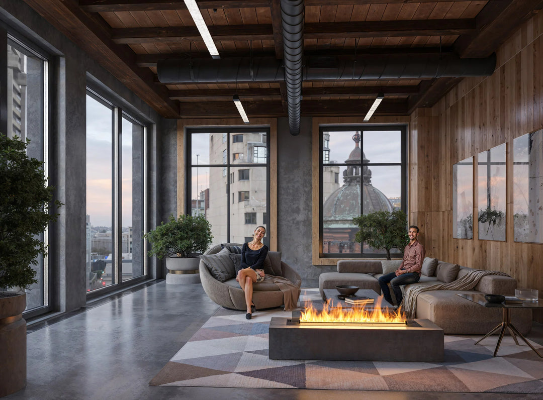 Bioethanol Einbau Brenner Einsatz Kassette ETRONIC BASIC 1000 von InFire App Steuerung Pumpe Automatisch Wohnzimmer Raumteiler Loft Penthouse Luxus