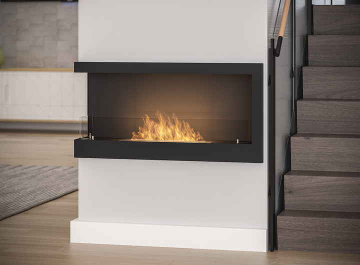 Bioethanol Einbau Eckkamin CORNER L900 SimpleFire InFire Einbaukamin Ecke Links in modernen Flur