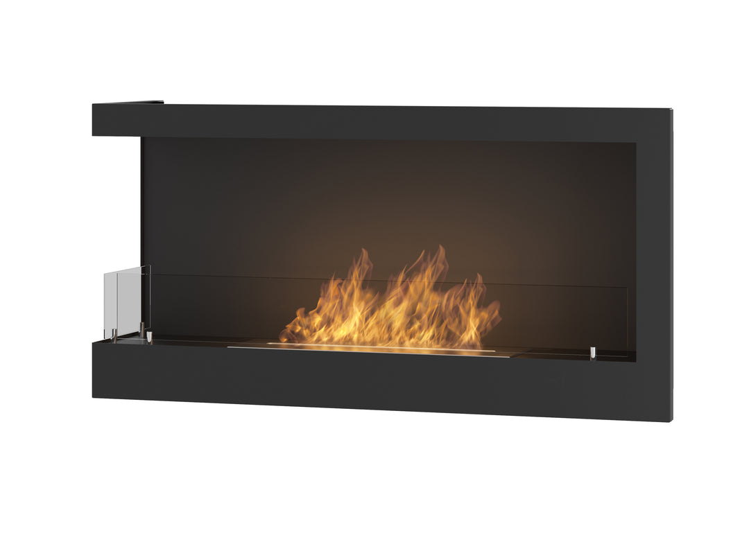 Bioethanol Einbau Eckkamin CORNER L900 SimpleFire InFire Einbaukamin Ecke Links mit Glas