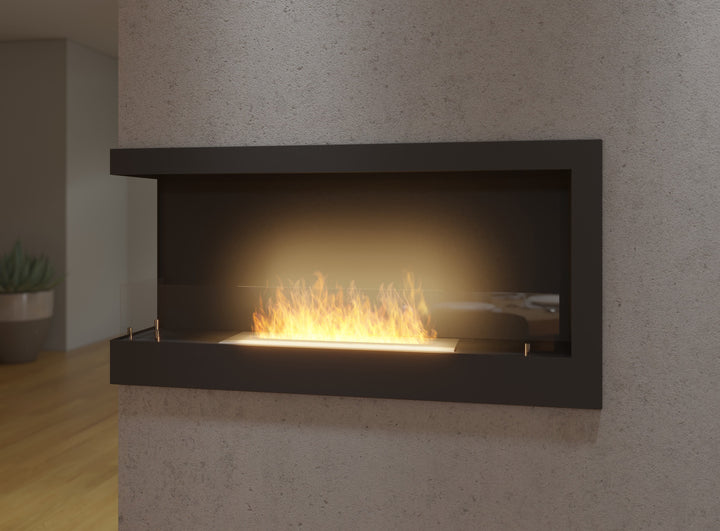 Bioethanol Einbau Eckkamin CORNER L900 SimpleFire InFire Einbaukamin Ecke in Esszimmer Nahaufnahme