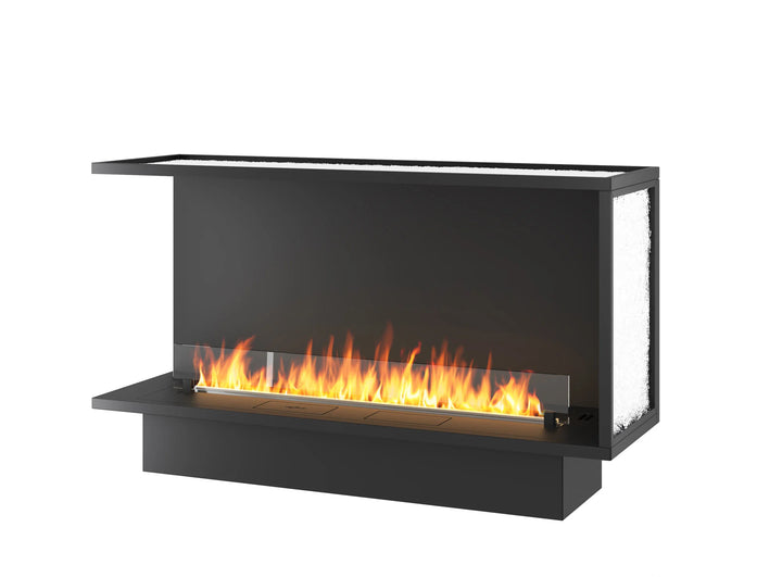 Bioethanol Einbau Eckkamin Ecke Einbaukamin Ofen INSIDE ETRONIC L1200 120cm von InFire App Steuerung Pumpe Automatisch Fernbedienung
