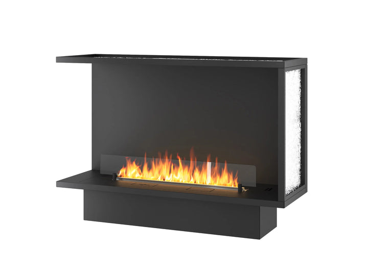 Bioethanol Einbau Eckkamin Einbaukamin Ecke Ofen ETRONIC BASIC 1000 Links InFire Automatisch Pumpe App Fernbedienung mit Glas SmartFire