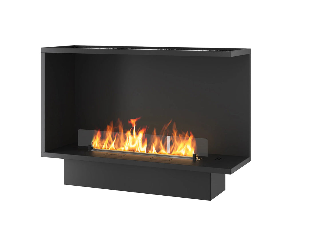 Bioethanol Einbau Eckkamin Einbaukamin Ecke Ofen ETRONIC BASIC 1000 Rechts InFire Automatisch Pumpe App Fernbedienung mit Glas SmartFire