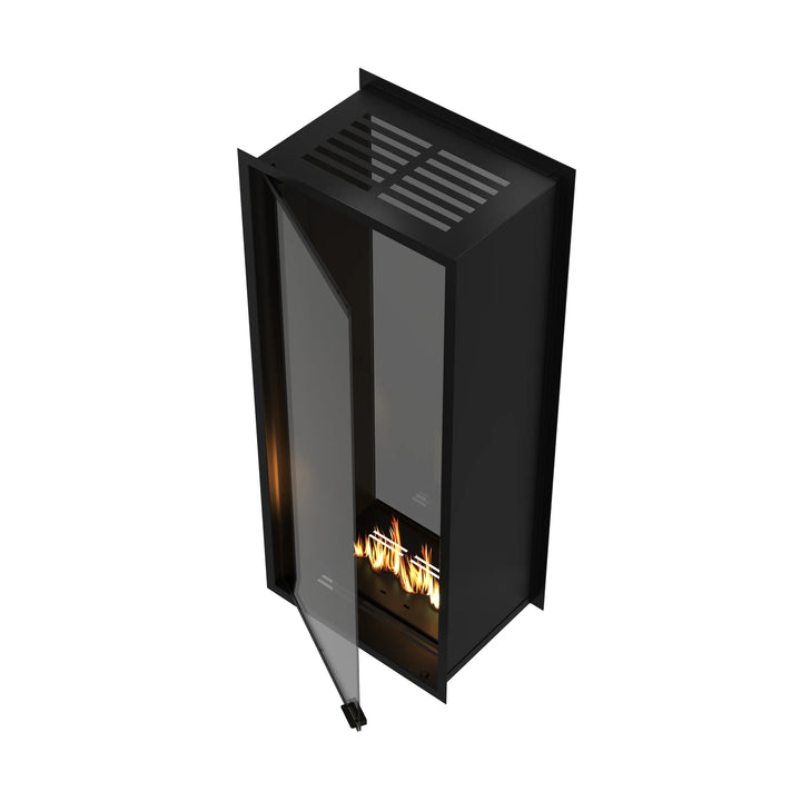 Bioethanol Einbau Tunnelkamin Zweiseitig Raumteiler Vollverglasung FAME Vertikal 60x140cm Ethanol Tunnelofen Glastuer Draufsicht