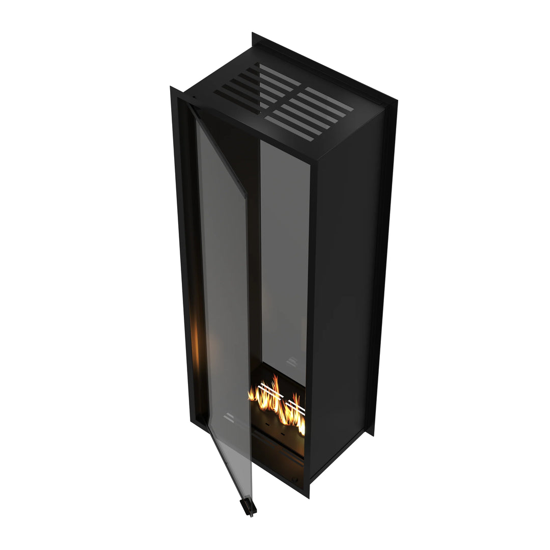 Bioethanol Einbau Tunnelkamin Zweiseitig Raumteiler Vollverglasung FAME Vertikal 60x160cm Ethanol Tunnelofen Glastuer Draufsicht