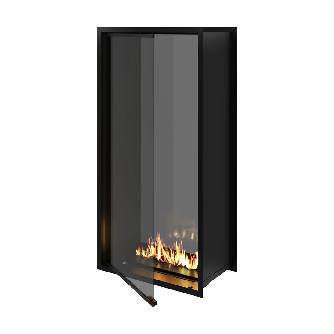 Bioethanol Einbau Tunnelkamin Zweiseitig Raumteiler Vollverglasung FAME Vertikal 70x140cm Ethanol Tunnelofen Offen