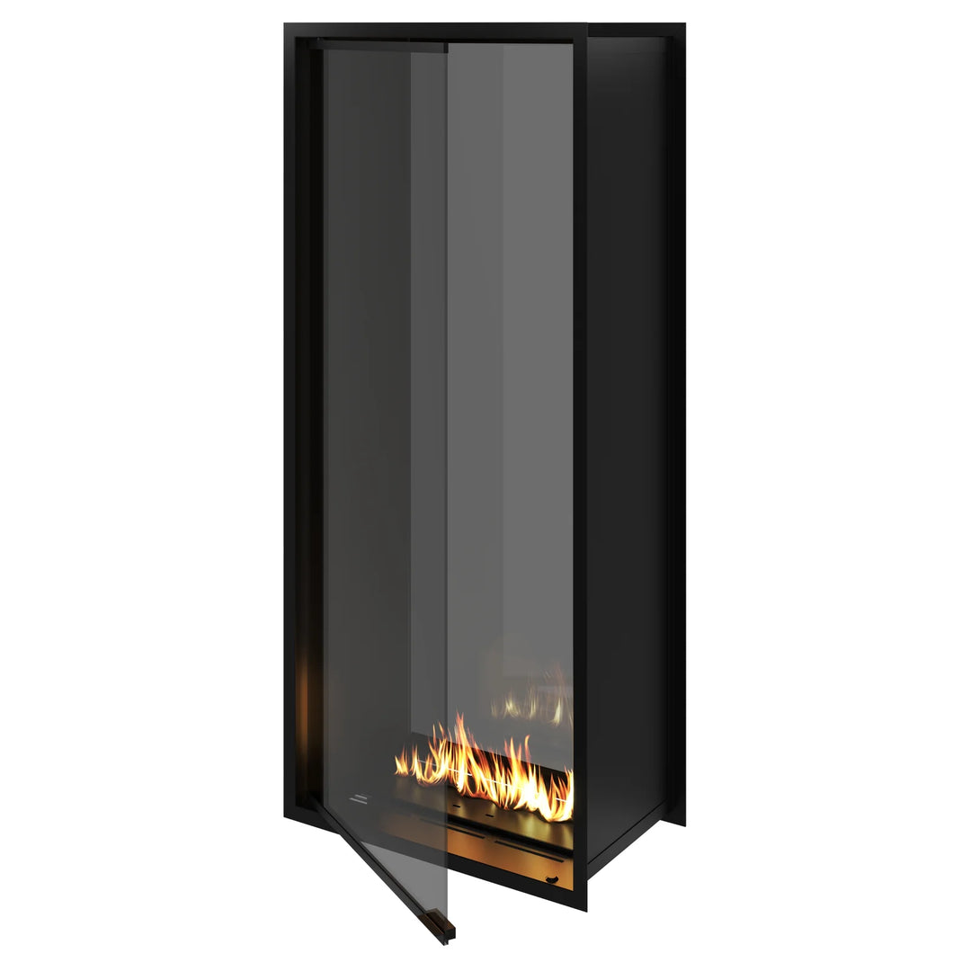 Bioethanol Einbau Tunnelkamin Zweiseitig Raumteiler Vollverglasung FAME Vertikal 70x180cm Ethanol Tunnelofen Offen