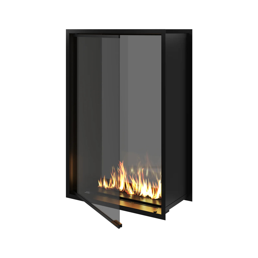 Bioethanol Einbau Tunnelkamin Zweiseitig Raumteiler Vollverglasung FAME Vertikal 80x120cm Ethanol Tunnelofen Offen