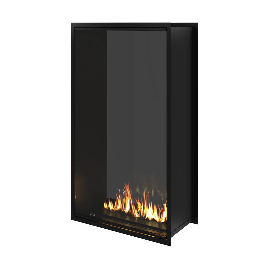 Bioethanol Einbau Tunnelkamin Zweiseitig Raumteiler Vollverglasung FAME Vertikal 80x140cm Ethanol Tunnelofen Glastuer