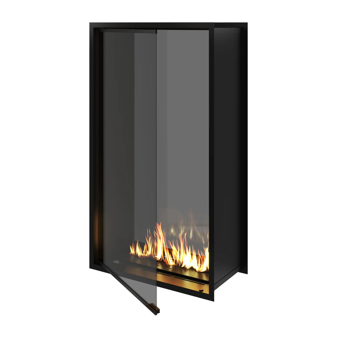 Bioethanol Einbau Tunnelkamin Zweiseitig Raumteiler Vollverglasung FAME Vertikal 80x140cm Ethanol Tunnelofen Offen
