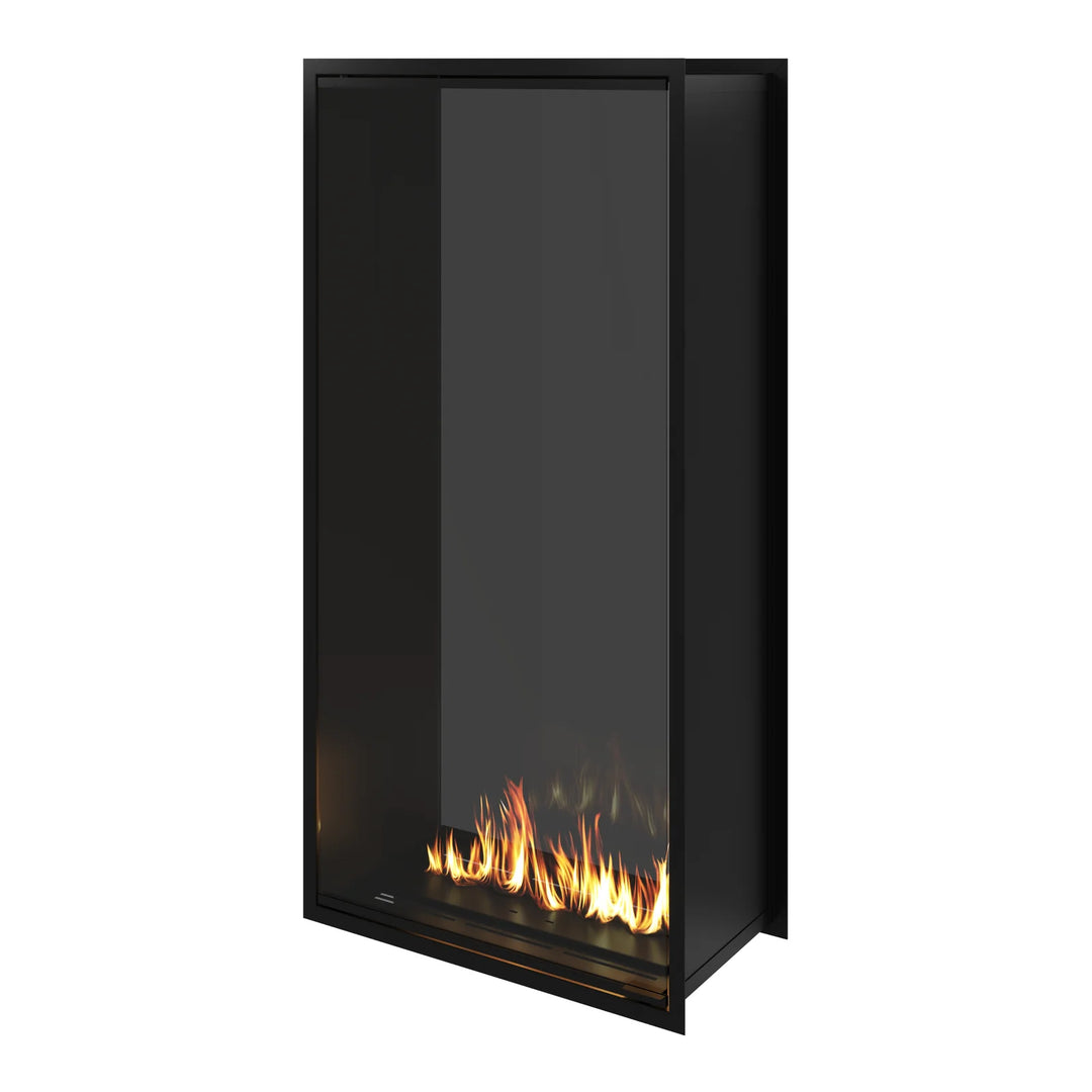Bioethanol Einbau Tunnelkamin Zweiseitig Raumteiler Vollverglasung FAME Vertikal 80x160cm Ethanol Tunnelofen Glastuer