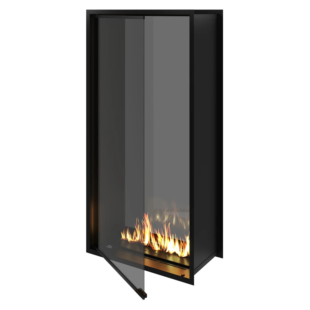 Bioethanol Einbau Tunnelkamin Zweiseitig Raumteiler Vollverglasung FAME Vertikal 80x160cm Ethanol Tunnelofen Offen