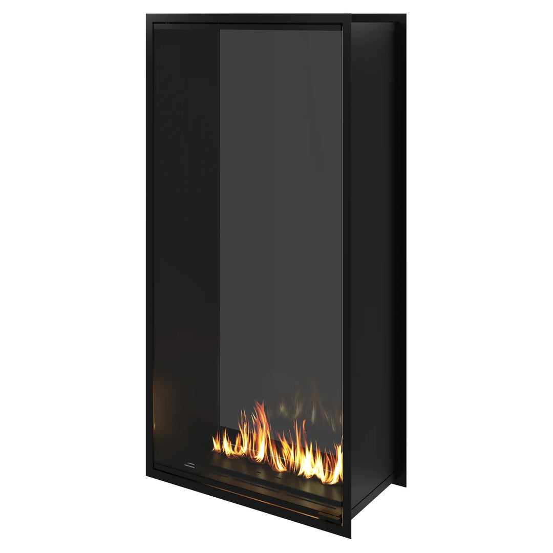Bioethanol Einbau Tunnelkamin Zweiseitig Raumteiler Vollverglasung FAME Vertikal 80x180cm Ethanol Tunnelofen Glastuer