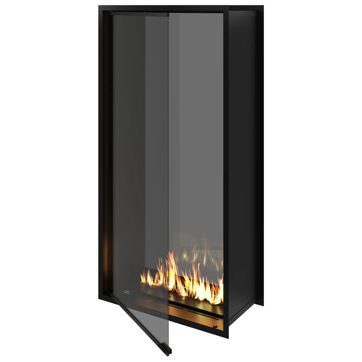 Bioethanol Einbau Tunnelkamin Zweiseitig Raumteiler Vollverglasung FAME Vertikal 80x180cm Ethanol Tunnelofen Offen