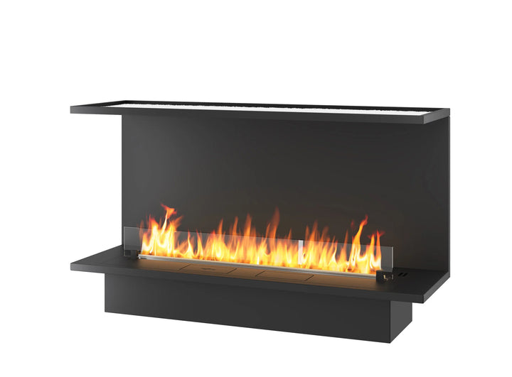 Bioethanol Einbaukamin Dreiseitig Raumteiler INSIDE ETRONIC C1200 120cm von InFire App Steuerung Pumpe Automatisch Fernbedienung Glas