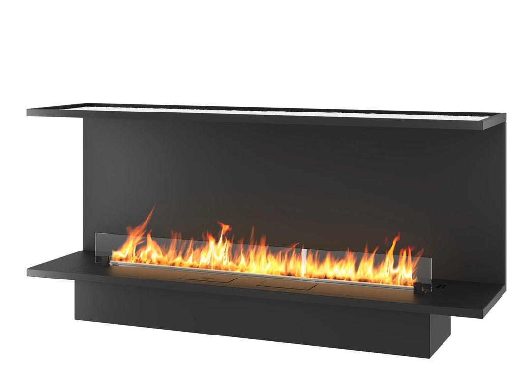 Bioethanol Einbaukamin Dreiseitig Raumteiler INSIDE ETRONIC C1500 150cm von InFire App Steuerung Pumpe Automatisch Fernbedienung Glas