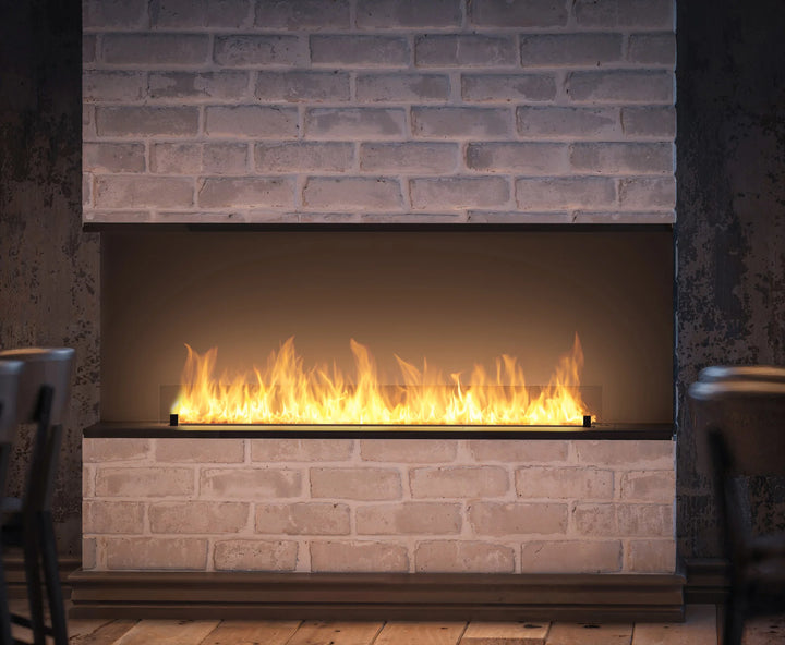 Bioethanol Einbaukamin Dreiseitig Raumteiler INSIDE ETRONIC C1500 150cm von InFire App Steuerung Pumpe Automatisch Fernbedienung Wohnzimmer