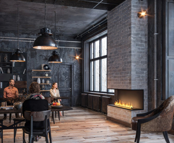 Bioethanol Einbaukamin Dreiseitig Raumteiler INSIDE ETRONIC C1500 150cm von InFire App Steuerung Pumpe Automatisch Fernbedienung Wohnzimmer Modern