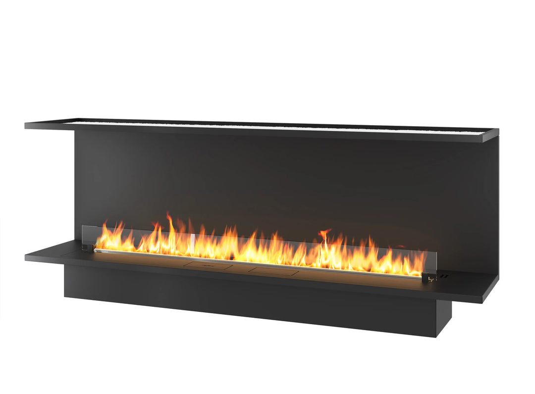 Bioethanol Einbaukamin Dreiseitig Raumteiler INSIDE ETRONIC C1800 180cm von InFire App Steuerung Pumpe Automatisch Fernbedienung Glas