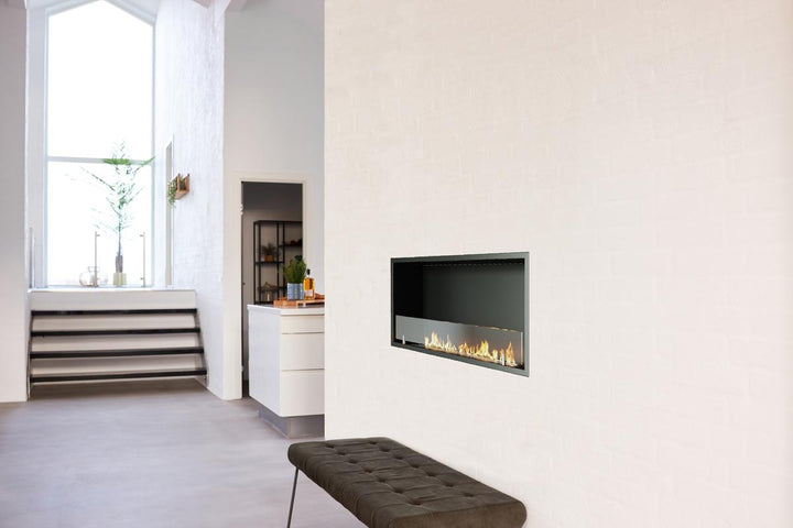 Bioethanol Einbaukamin Einbau Kamin Le Feu CLEVER SmartFire Automatisch Fernbedienung Flur Modern mit Glas