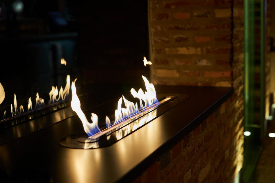 Bioethanol Einbaukamin Einbau Kamin Le Feu CLEVER SmartFire Automatisch Flammen Detailaufnahme